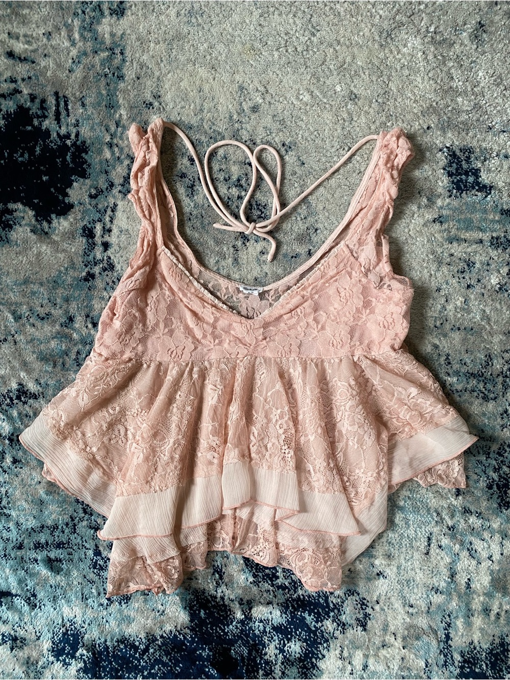 Kimchi Blue Lace Ruffle Camisole - Blush Pink